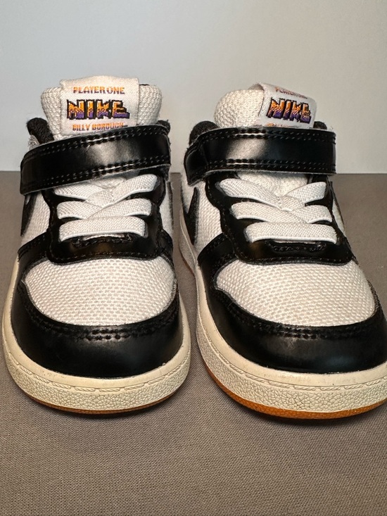 Nike Other - 4.5c Nike Billy Borough Kids Black‎ and White Low-Top Hook-and-Loop Sneakers